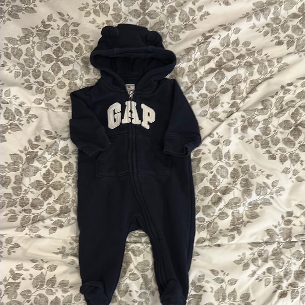 GAP Navy Blue Baby Onesie with Hood